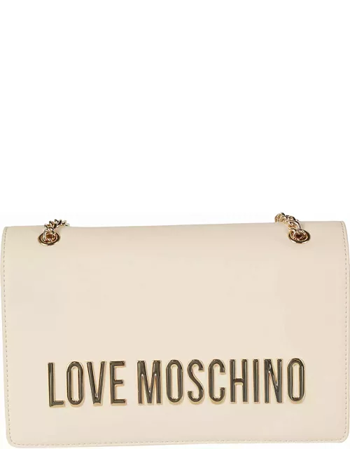 Love Moschino Logo Plaque Applique Shoulder Bag