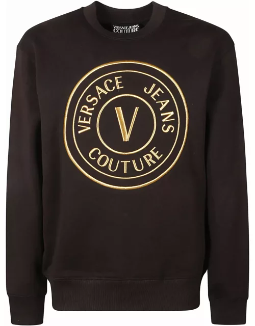 Versace Jeans Couture Logo Embroidered Rib Sweatshirt