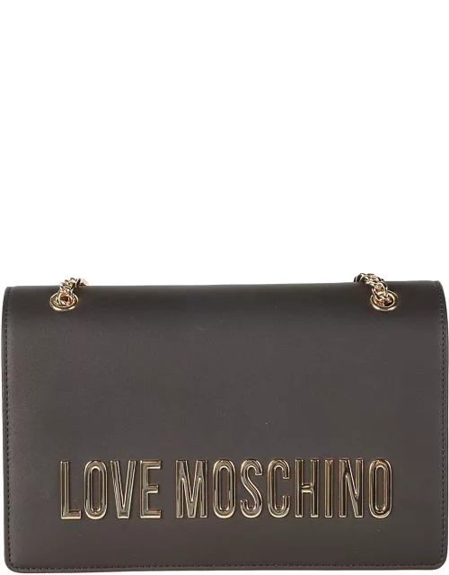Love Moschino Logo Plaque Applique Shoulder Bag
