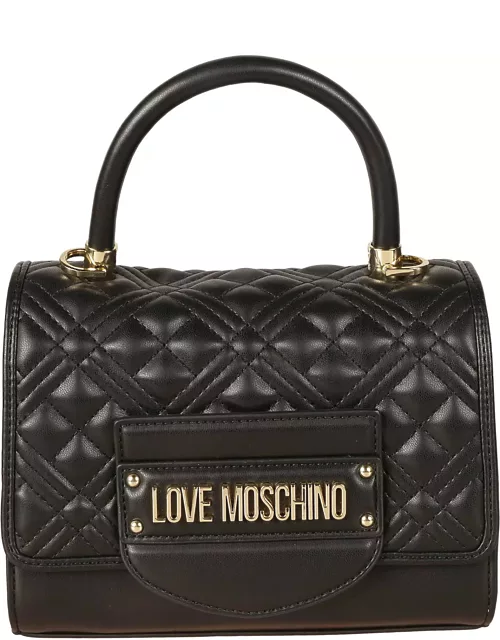 Love Moschino Top Handle Quilted Logo Shoulder Bag