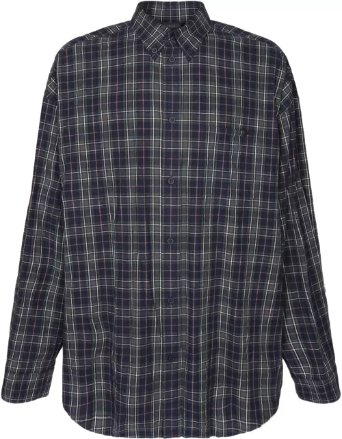 Balenciaga Plaid Long-sleeved Shirt