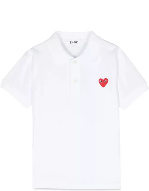comme des garcons play red heart m/c polo shirt