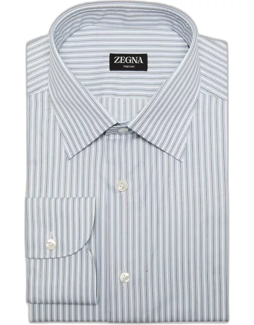 Men's Trecapi Cotton Multi-Stripe Dress Shirt
