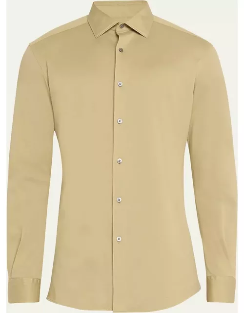 Men's Cotton Jersey Casual Button-Down Shirt