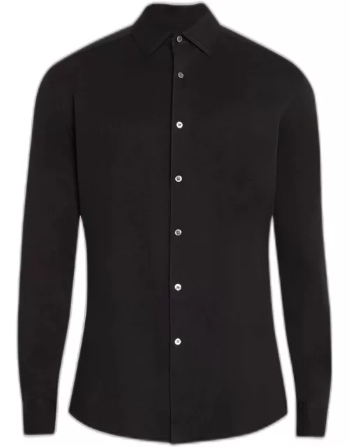 Men's Cotton Jersey Casual Button-Down Shirt
