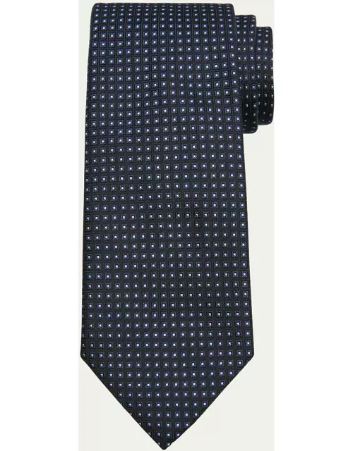 Men's Micro-Geometric Silk Tie