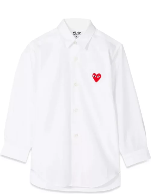 comme des garcons play red heart m/l shirt