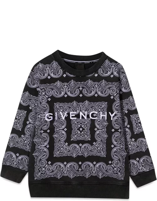 givenchy crewneck sweatshirt patterned print and logo
