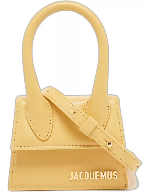 Jacquemus Dark Yellow Leather Mini Le Chiquito Top Handle Bag