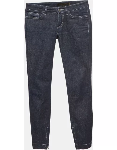 Dolce & Gabbana Dark Blue Denim Skinny Pretty Jeans XS Waist 26"