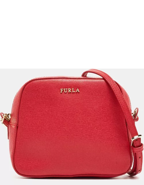 Furla Red Leather Lilli Camera Crossbody Bag