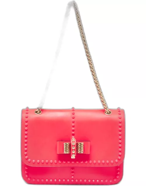 Christian Louboutin Neon Pink Matte and Patent Leather Sweet Charity Shoulder Bag