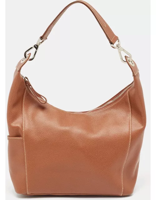 Longchamp Brown Leather Le Foulonne City Bag