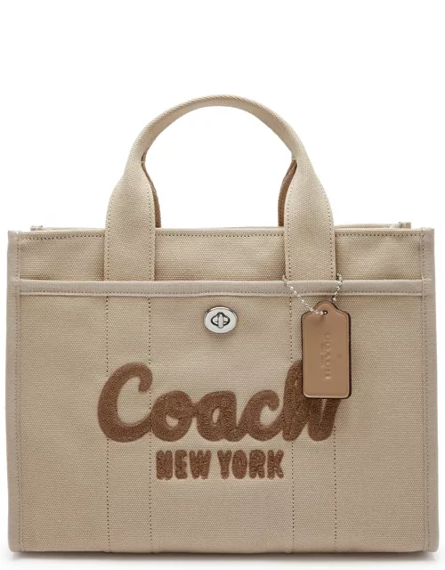 Coach Cargo Logo-embroidered Canvas Tote - Beige