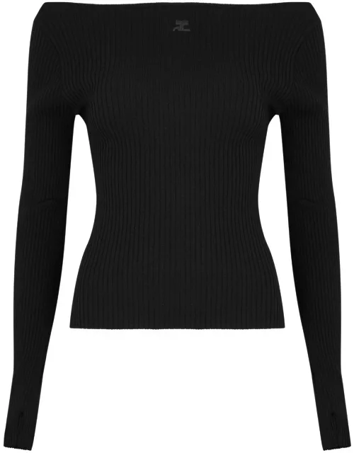 Courrèges Ribbed-knit top - Black - L (UK14 / L)