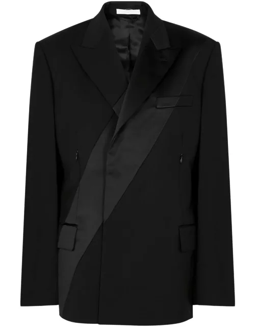Helmut Lang Satin-panelled Wool Blazer - Black - S (UK8-10 / S)