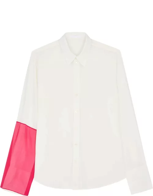 Helmut Lang Panelled Silk Shirt - White And Pink - L (UK14 / L)