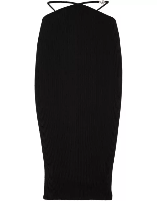 Amiri Logo Cut-out Cotton-blend Midi Skirt - Black - XS/S (UK6-8 / XS)