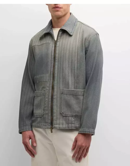 Men's Journey Patched Stripe Denim Jacket