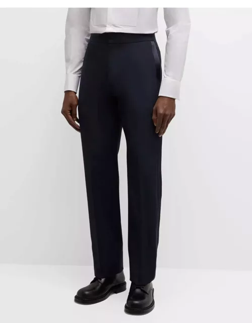 Men's Wool Pants with Satin Side Stripe