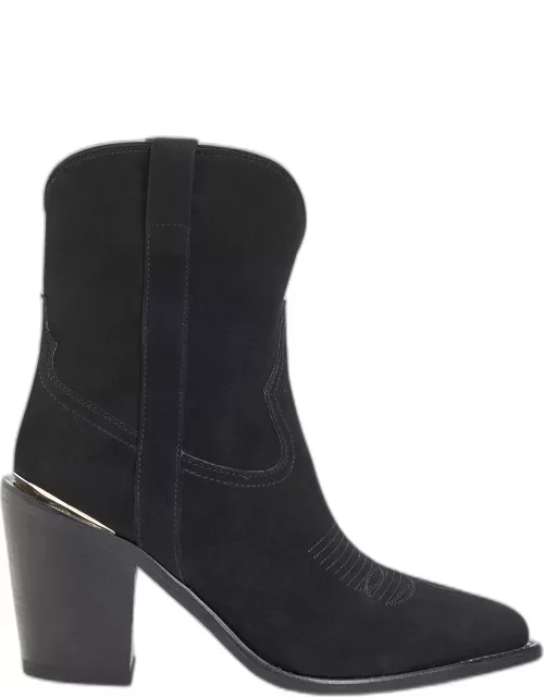 Leigh Anne Suede Western Ankle Bootie
