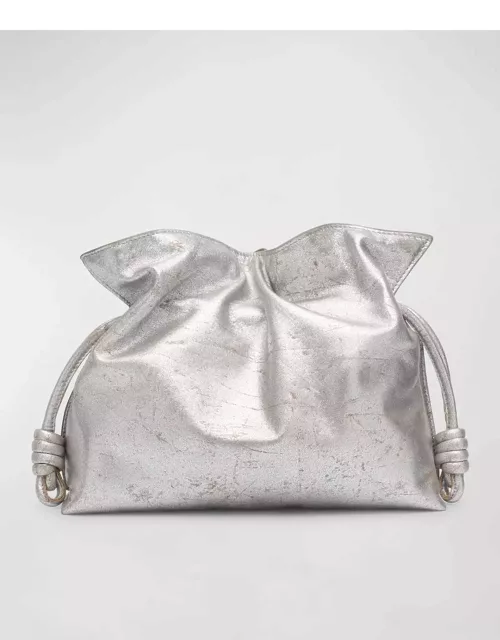 Flamenco Clutch Bag in Metallic Leather