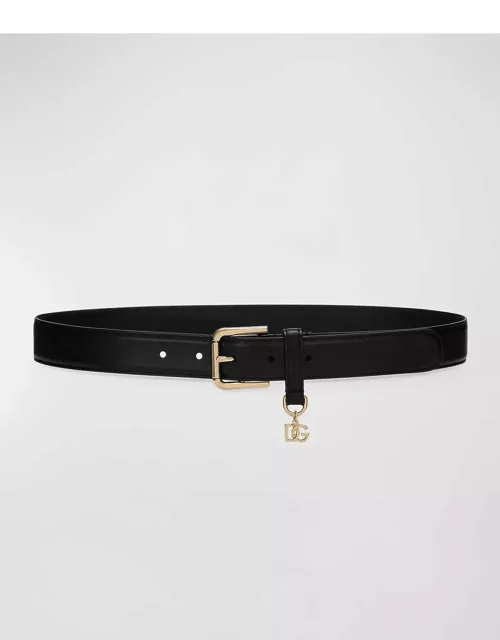 DG Charm Smooth Leather & Brass Belt