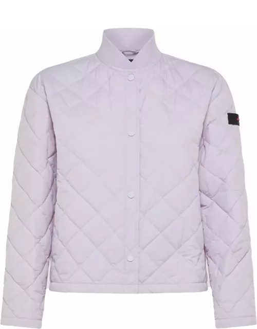 Peuterey Lilac Quilted Down Jacket With Button