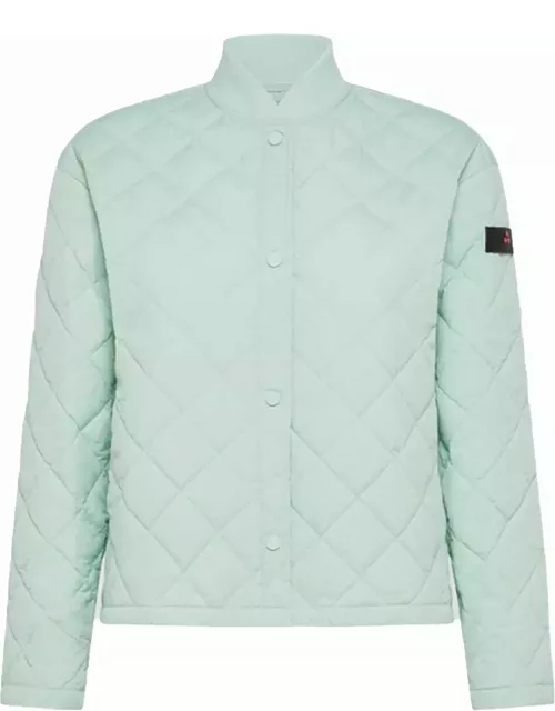 Peuterey Mint Quilted Down Jacket With Button