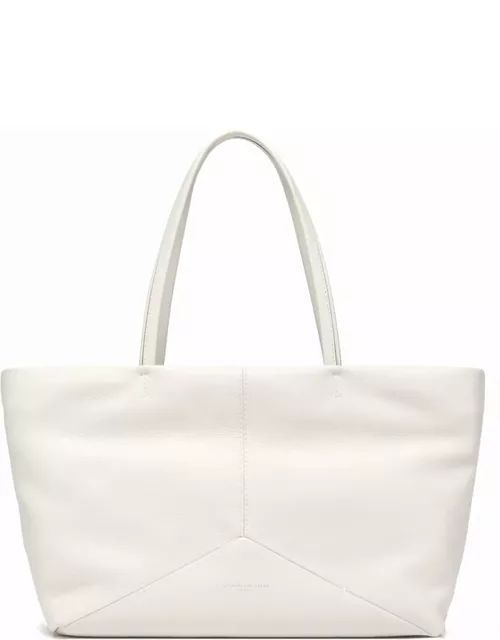 Gianni Chiarini White Amber Shopping Bag In Matt Leather