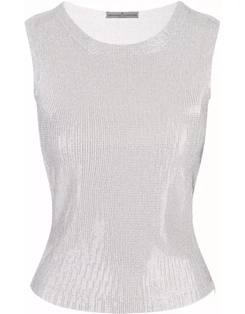 Ermanno Scervino Tank Top With Crystal