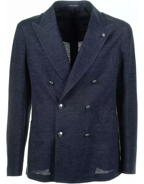 Tagliatore Navy Blue Double-breasted Jacket