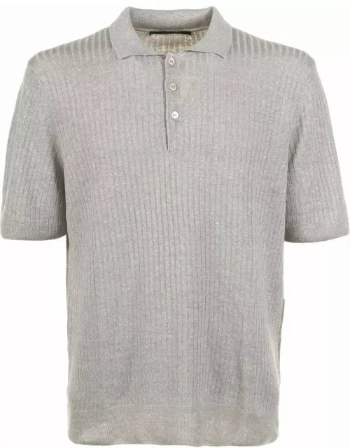 Tagliatore Beige Short-sleeved Polo Shirt