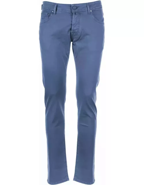Jacob Cohen Blue 5-pocket Trousers In Cotton