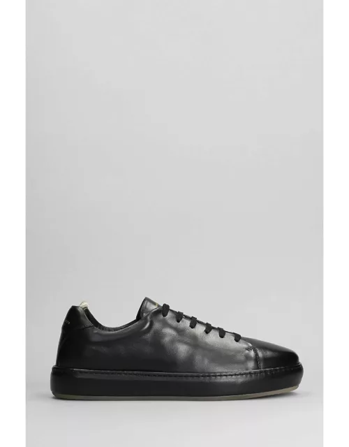 Officine Creative Covered 001 Sneakers In Black Leather