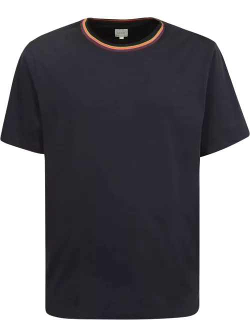 Paul Smith Striped Logo-print T-shirt Blue
