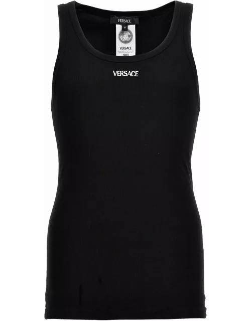 Versace Logo Embroidery Tank Top