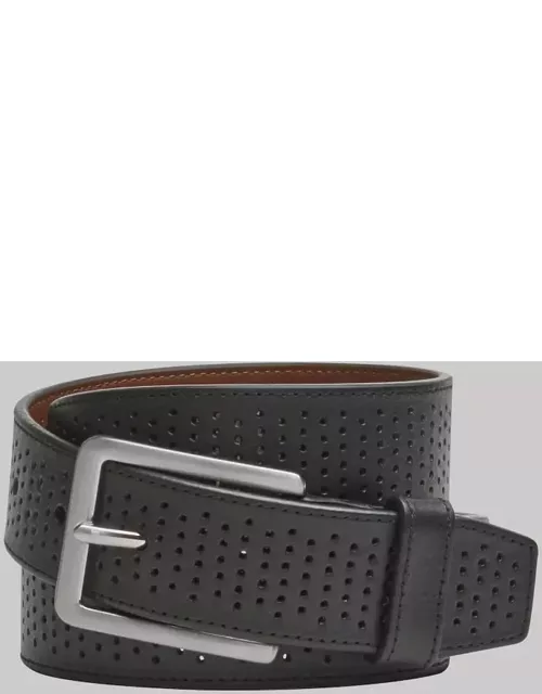 JoS. A. Bank Men's Perforated Leather Belt, Black