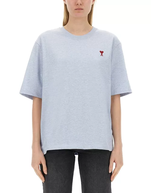 ami paris t-shirt with logo embroidery