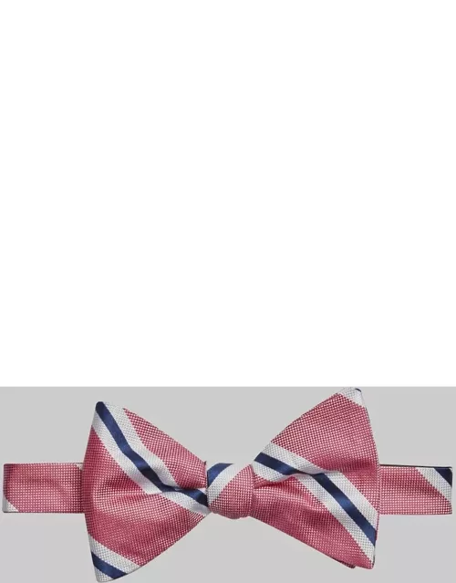 JoS. A. Bank Men's Traveler Collection Oxford Satin Stripe Tie, Berry, One