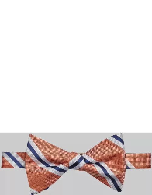JoS. A. Bank Men's Traveler Collection Oxford Satin Stripe Tie, Orange, One