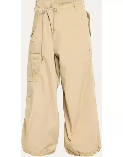 Men's Oxford Wrap-Front Wide Cargo Pant