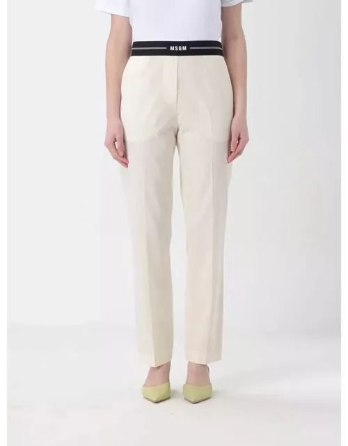 Trousers MSGM Woman colour Ivory