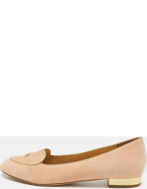 Charlotte Olympia Pink Suede Cancer Smoking Slipper