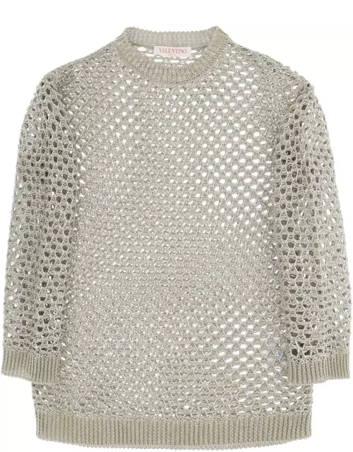VALENTINO GARAVANI "mesh knit pullover with sequins embel