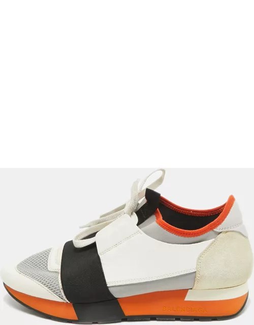 Balenciaga Tricolor Leather and Mesh Race Runner Sneaker
