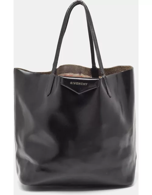 Givenchy Black Glossy Leather Antigona Shopper Tote