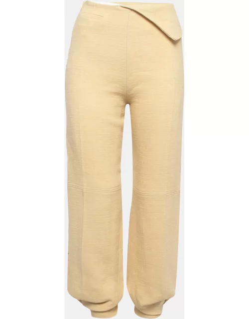 Jacquemus Yellow Wool Blend Ankle Gathered Trousers