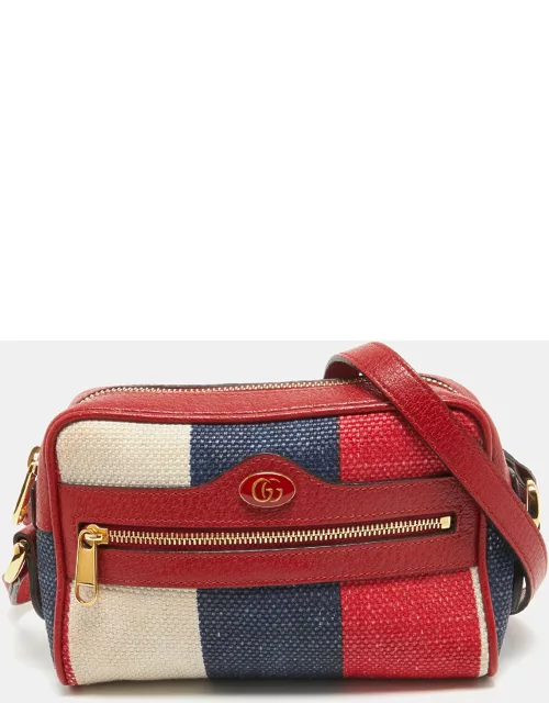 Gucci Multicolor Canvas and Leather Mini Ophidia Crossbody Bag