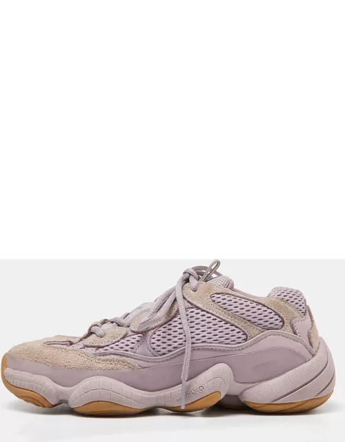 Adidas x Yeezy Purple Knit Fabric and Suede Boost Yeezy 500 Soft Vision Sneaker